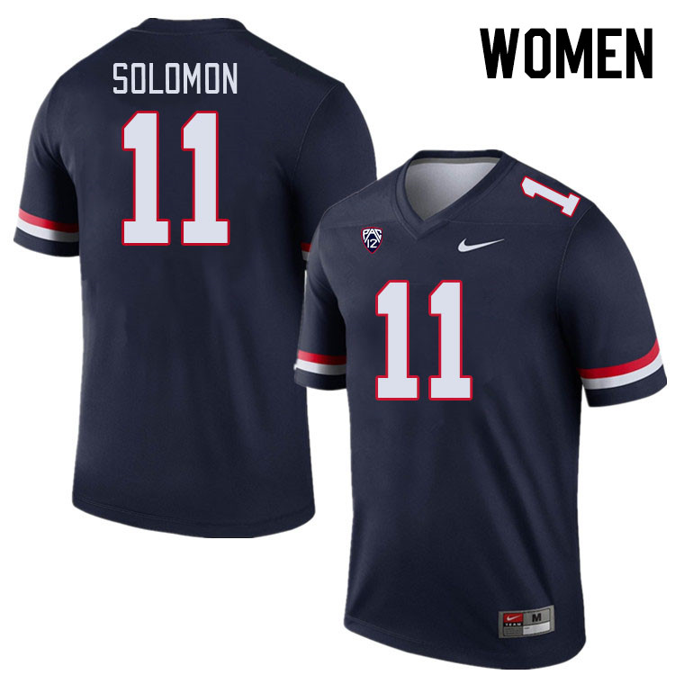 Women #11 Anthony Solomon Arizona Wildcats College Football Jerseys Stitched-Navy - Click Image to Close